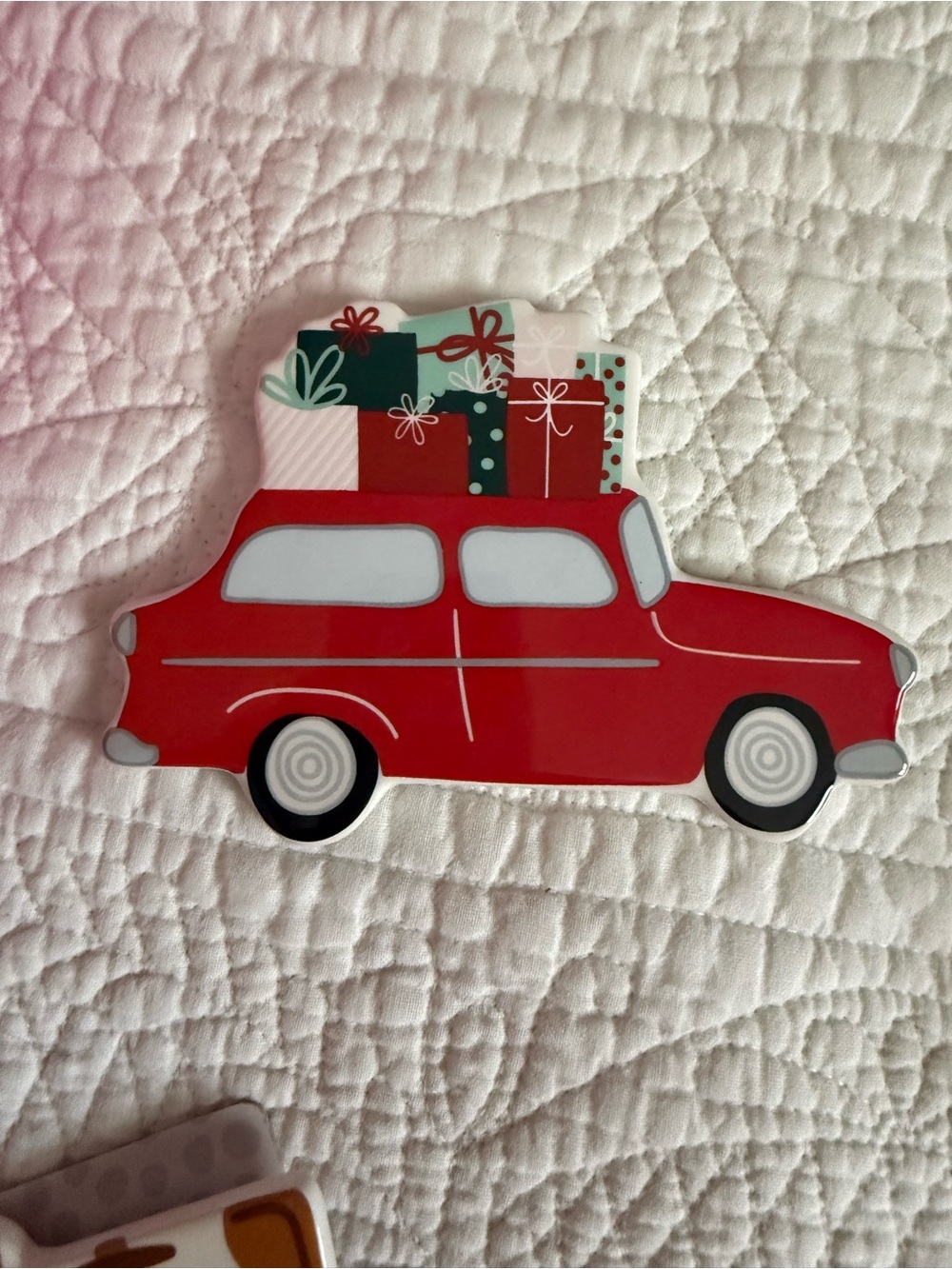 Happy Everything Holiday Red Vintage Car mini attachment
